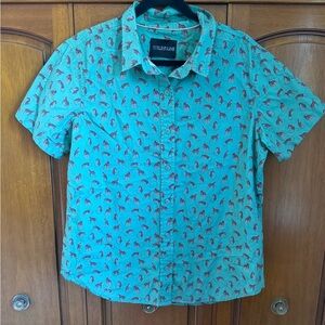 🐆 Wildfang short sleeve the essential button up cheetah 🐆